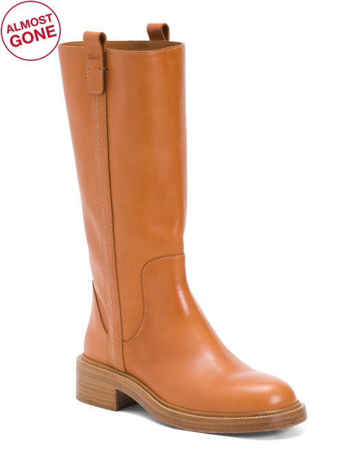 Made In Italy Leather Mid Shaft Boots | TJ Maxx