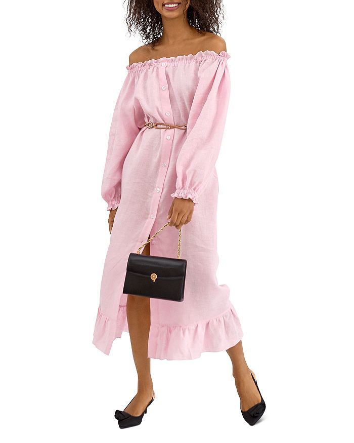 Loungewear Off the Shoulder Linen Dress | Bloomingdale's (US)