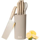 Astercook Knife Set, 6-Piece Kitchen Knives Set with Block & Non-Stick Healthy Coating, Stainless... | Walmart (US)