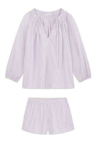 Hammock Shorts Set in Lilac Stripe | Lake Pajamas