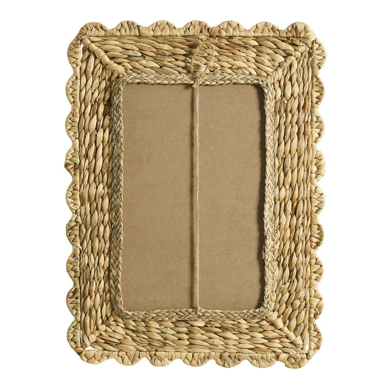 Home Décor Collection 23" x 17" Scalloped Water Hyacinth Wall Mirror | Walmart (US)