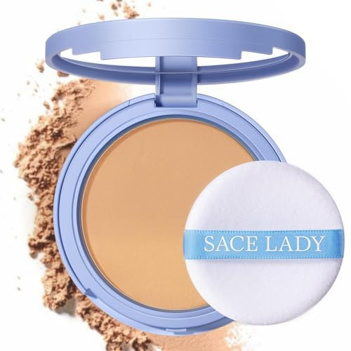 SACE LADY Face Powder Waterproof Sets Makeup, Controls Shine, Smooth Fine Lines for Flawless Lightweight Finish, Long Lasting Matte Compact Setting Powder Cosmetics Cruelty-free, 0.35oz (#03) | Amazon (US)