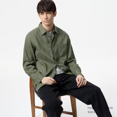 Premium Linen Long-Sleeve Shirt | UNIQLO US | UNIQLO (US)