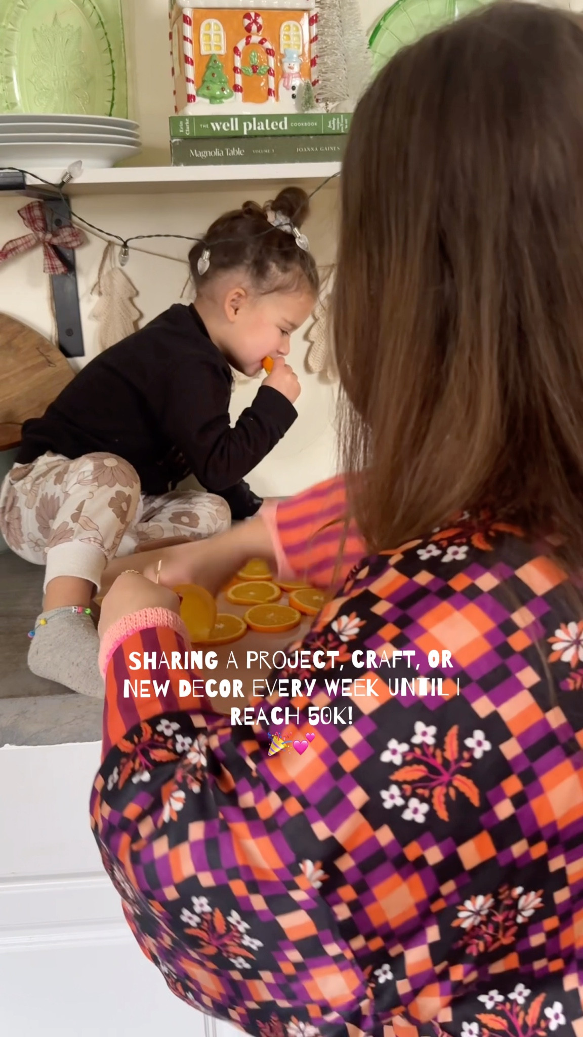 Journey to 50K with me 👯‍♀️🧚‍♀️

One of my favorite things to make during the holiday season is a dried orange garland 🍊

To make the garland:
•slice the oranges very thin
•pat dry as best you can
•bake at 200 F for 3-4 hours until completely dry. I flip the oranges every hour or so
•poke 2 holes and string onto twine, yarn, or string

Happy crafting! 🍊🍊🍊

#LTKSeasonal #LTKHoliday #LTKHome