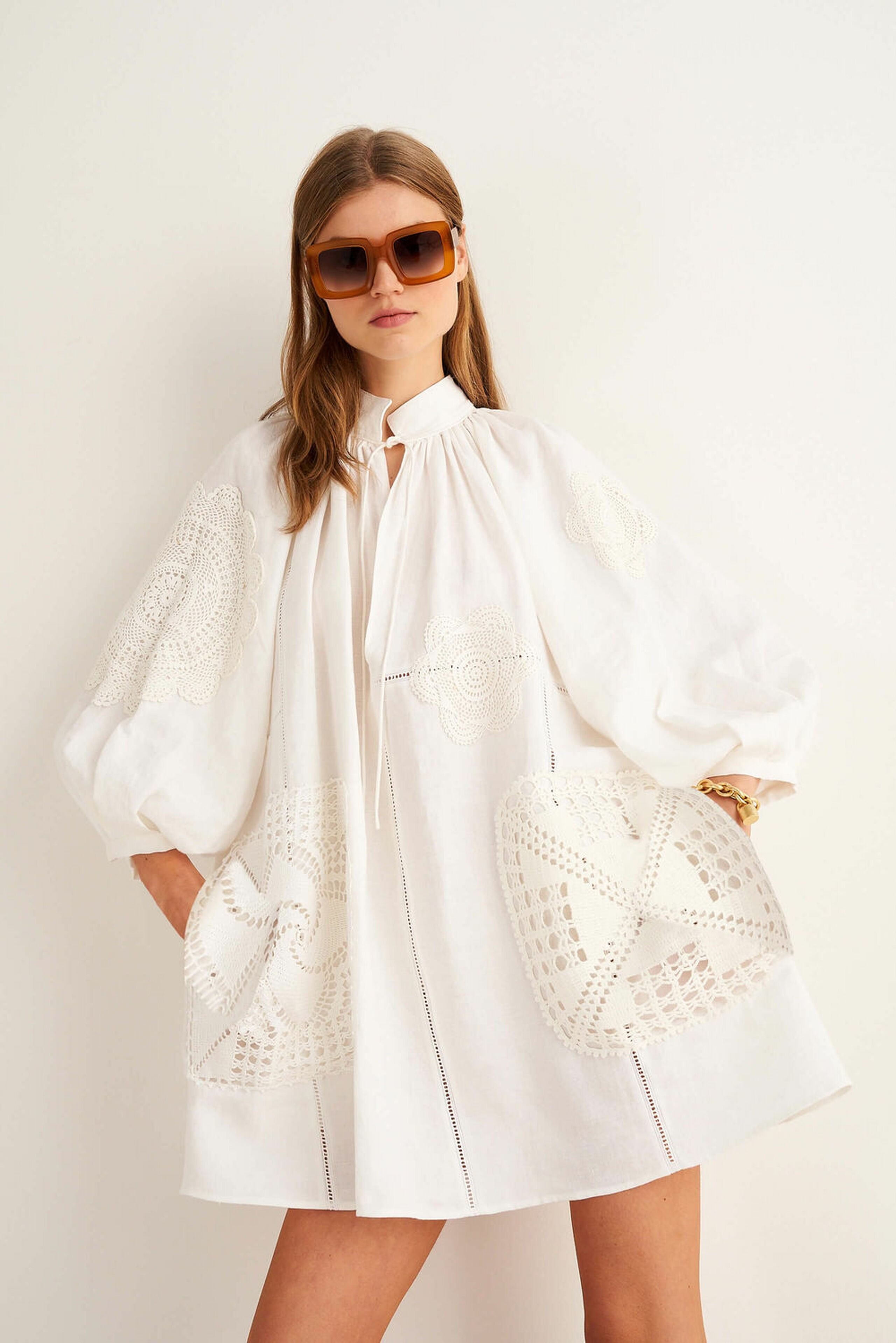 Oroton Antique White Mini Doilie Dress | Oroton