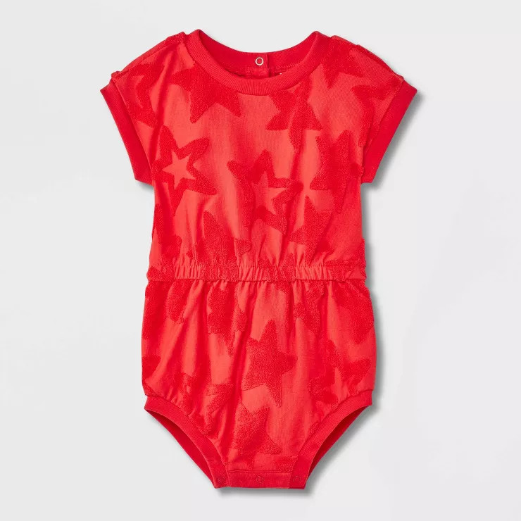 Baby Loop Terry Star Romper - Cat & Jack™ Red | Target