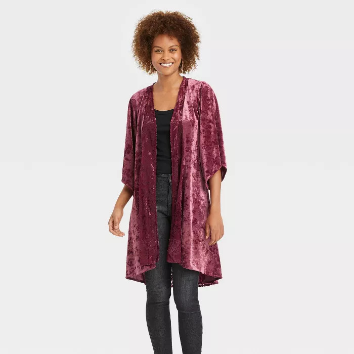 Women's 3/4 Sleeve Velour Duster Top - Knox Rose™ | Target