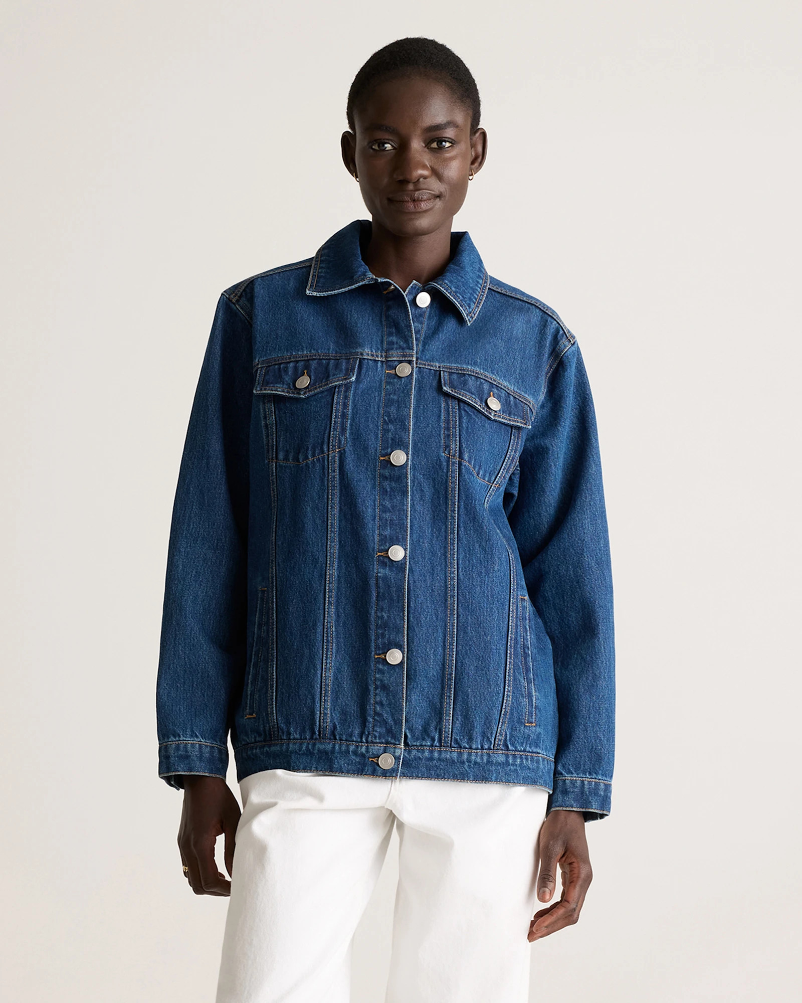 100% Organic Cotton Oversized Denim Jacket | Quince