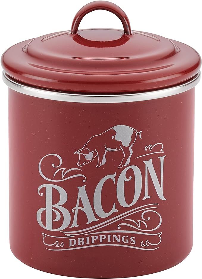 Ayesha Curry Enamel on Steel Bacon Grease Can / Bacon Grease Container - 4 Inch, Red | Amazon (US)