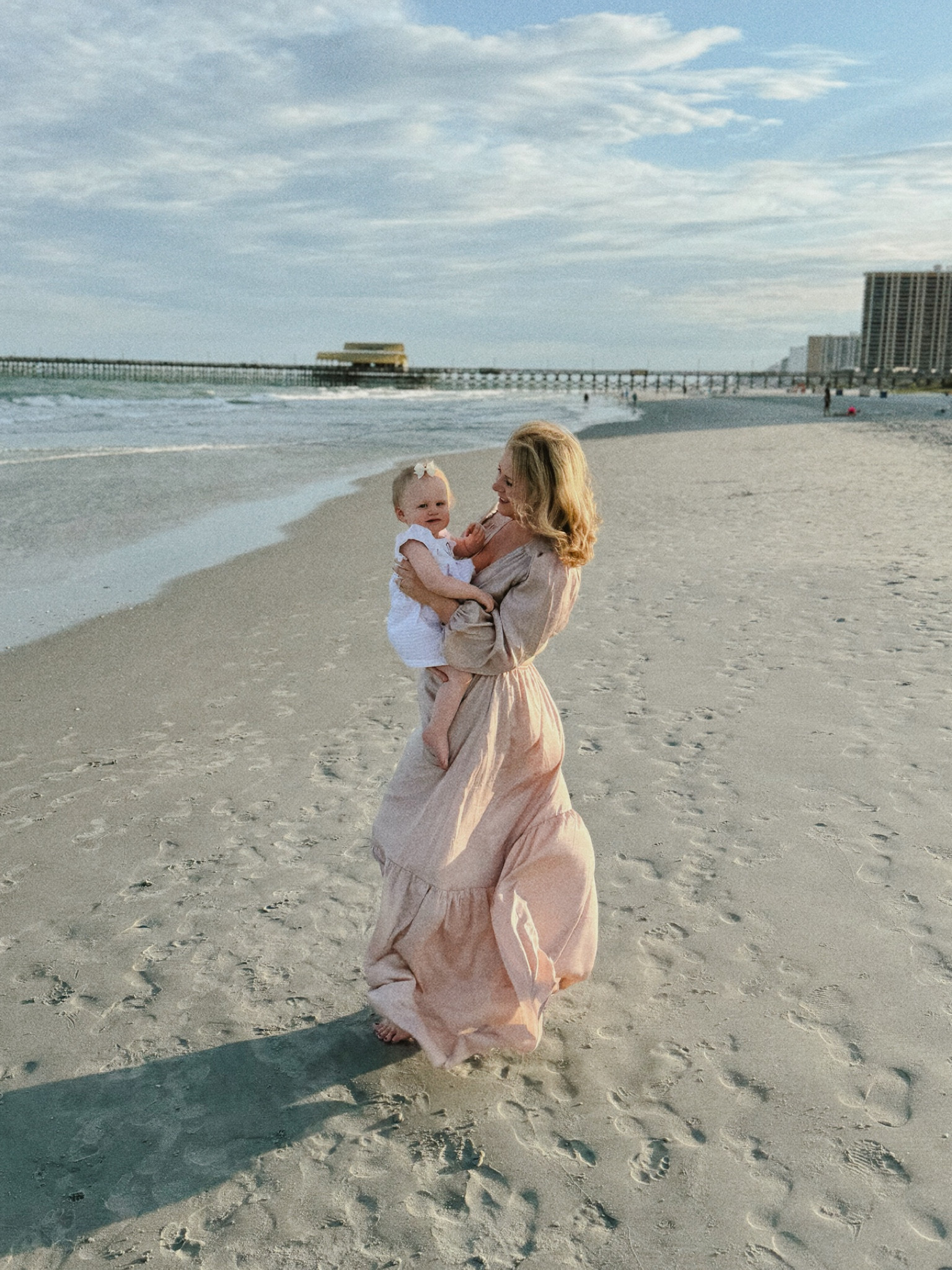 Beach photo shoot neutral pink beige  maxi dress, mom and mini coordinating outfits 🫶🏼💫

#LTKFamily #LTKBaby #LTKTravel