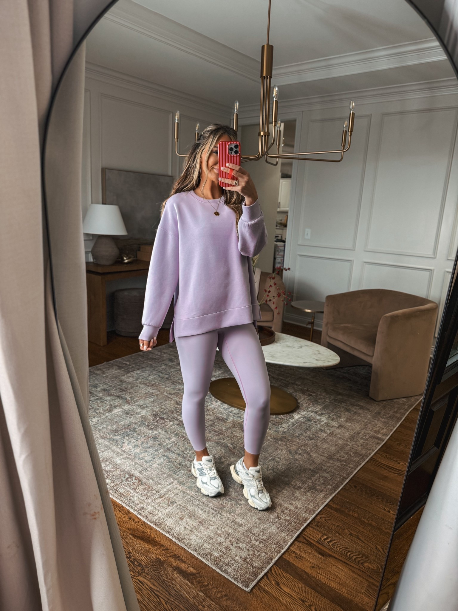 Snowed in but bringing some happiness to my day with these @spanx new arrivals! How gorgeous is this color?! The air essentials tunic is one of those pieces you’ll grab for over & over again. So lightweight & airy. And the matching booty lifting leggings can be worn everyday and as activewear! Use code LIVINSTYLEXSPANX at checkout for new customers! #SpanxPartner

I sized up to a large in the tunic
Small in the sports bra tank
Small in the leggings 

#LTKfitnessgoals #LTKmomlife #LTKTall