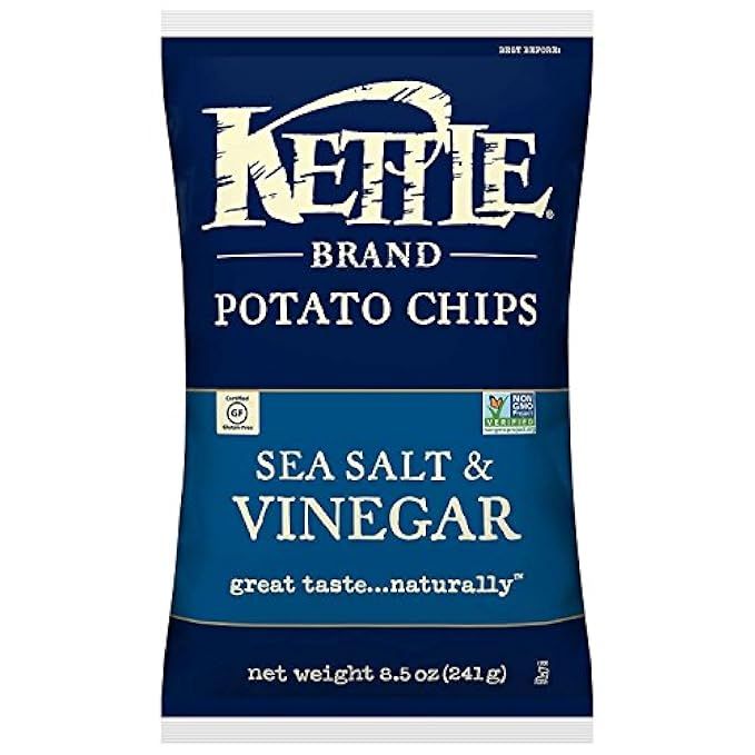 Kettle Brand Potato Chips, Sea Salt and Vinegar, 8.5 Ounce Bag | Amazon (US)