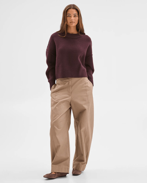 Lily Loves Sleeve Detail Knit Jumper - Fudge Burgundy | Target AU