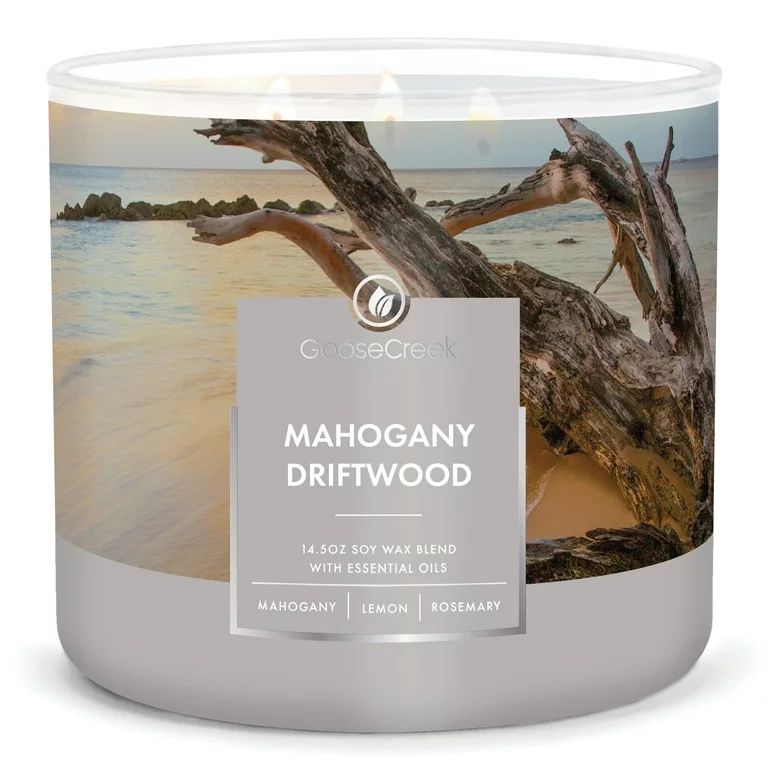 Goose Creek, Mahogany Driftwood Scented 3 Wick Jar Candle, 14.5oz | Walmart (US)