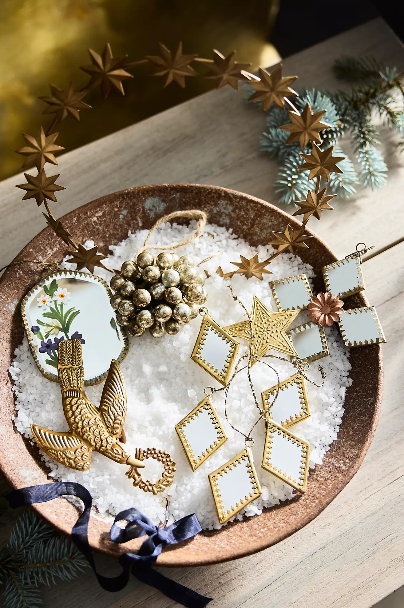 Diamond Mirror Ornaments, Set of 10 | Anthropologie (US)