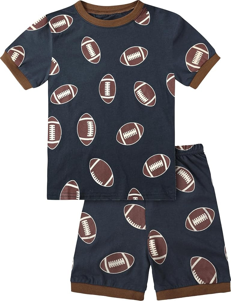 A&J DESIGN Pure Cotton Sport Pjs for 2-14 Years Kids, 2-Piece Pajamas Set | Amazon (US)