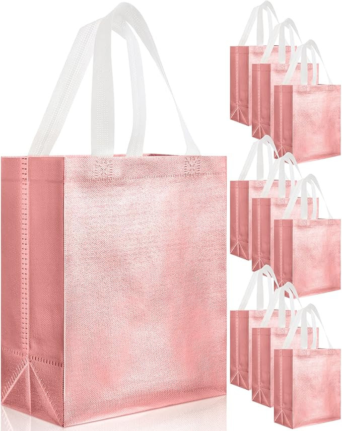 Eccliy 80 Pieces Gift Bags Set Glossy Reusable Tote with Handles Grocery Bags Bulk for Wedding, B... | Amazon (US)
