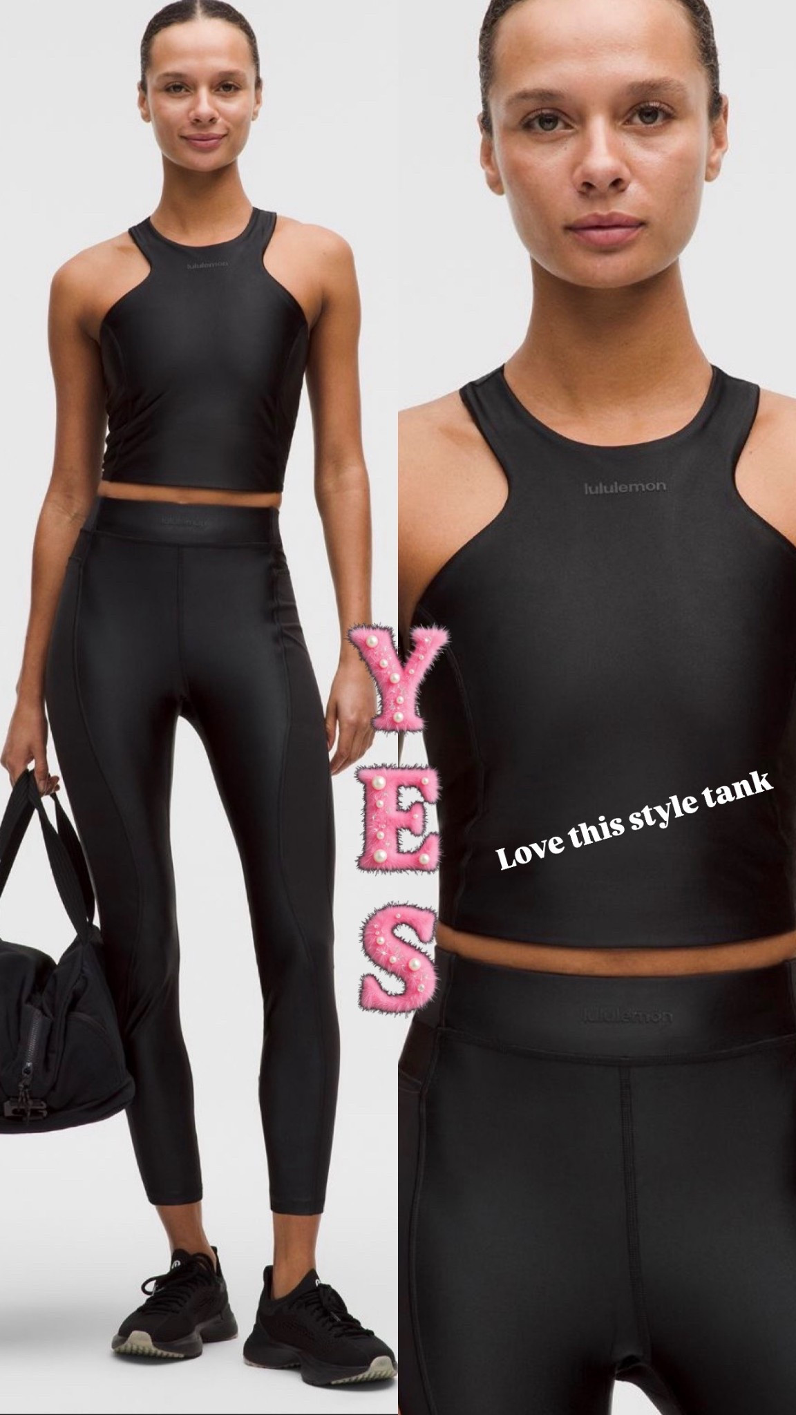 Wow this set is A++!  The neck line, the shine, the panel leggings!  So good!!! 

#LTKfitnessgoals #LTKGiftGuide #LTKActive