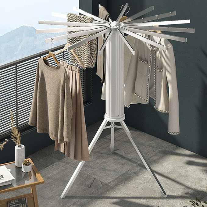 LQDMAER Tripod Clothes Drying Rack,Folding/Portable Clothing Hanger with Foot Clips and Windproof... | Amazon (US)