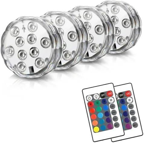 POLENTAT Submersible LED Lights with Remote, 16 Colors 4 Modes Battery Powered Waterproof LED Poo... | Amazon (US)