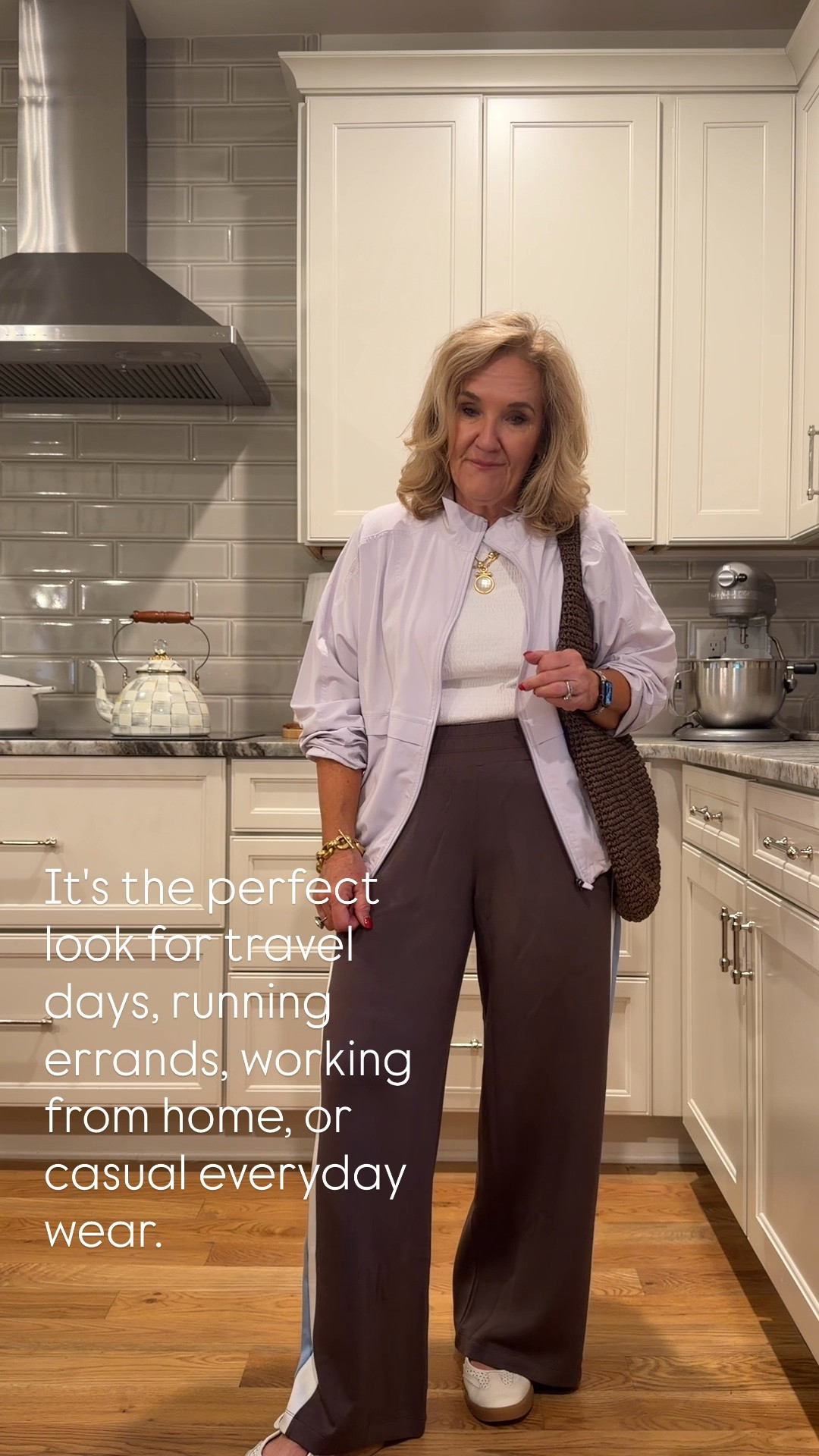 This is such an easy outfit to recreate! I paired these lightweight brown pants with a simple tank and added a soft lavender jacket for a polished, matching-set feel, even though the jacket isn't part of the original set. It's an effortless combination that's comfortable, breathable, and perfect for everyday wear.

💡 LTK MADE EASY
❤️ Heart = Support my posts!
🔖 Save = Get sale & restock alerts
📋 Lists = Keep favorites organized
📲 Share = Send lists and products to a friend. Hello, Christmas List!
💬 Comment = Ask me anything about sizing or fit. :-)

#LTKootd #LTKSaleAlert #LTKOver40