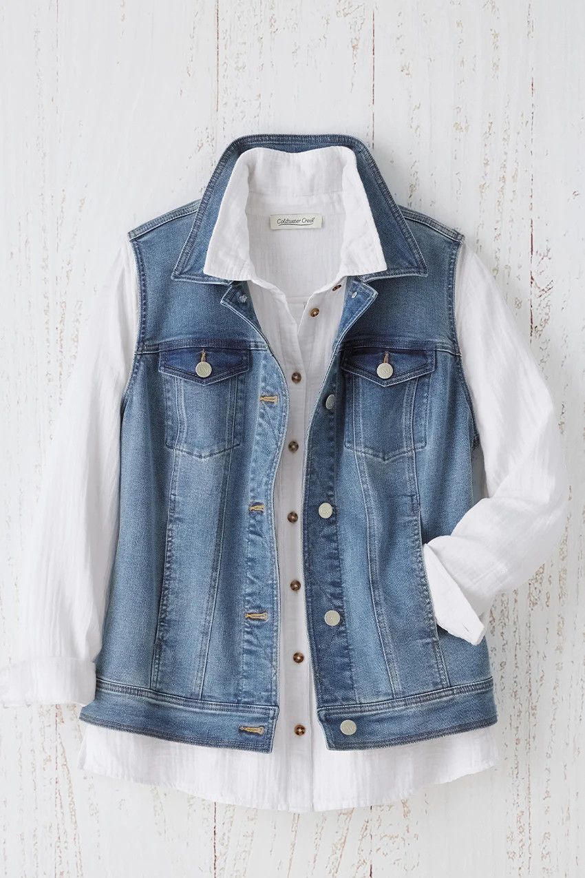 Stretch Denim Vest | Coldwater Creek