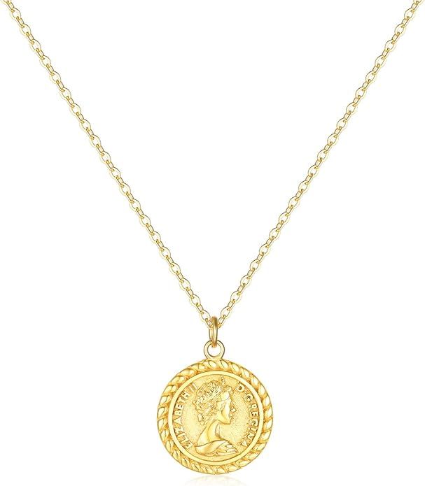 BENEIGE Pendant Necklace for Women 14K Gold Cubic Zirconia Constellation Animal Portrait Medallio... | Amazon (US)