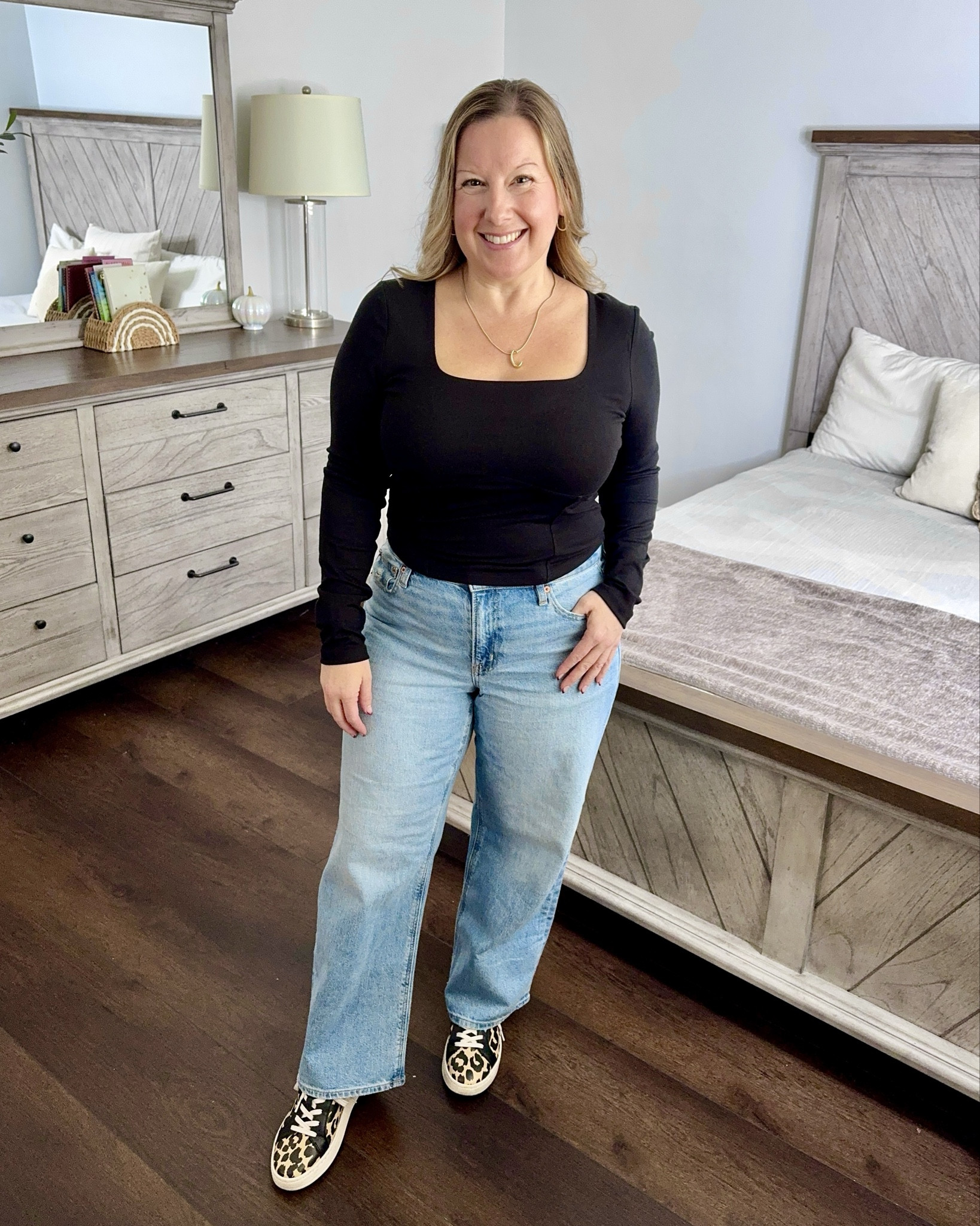 One top, four different ways! From jeans to wide-legs to skirts, this black square-neck top is the perfect fall staple that goes with everything. Versatile, comfy, and flattering — whether you’re running errands or heading out for dinner

#LTKOver40 #LTKPetite #LTKStyleTip