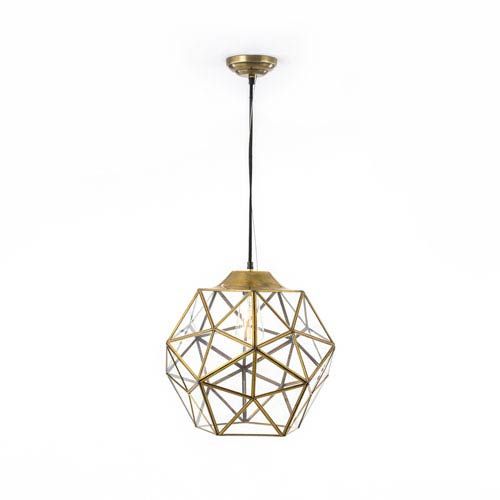 251 First River Station Antique Gold Glass & Metal Faceted Pendant | Bellacor | Bellacor