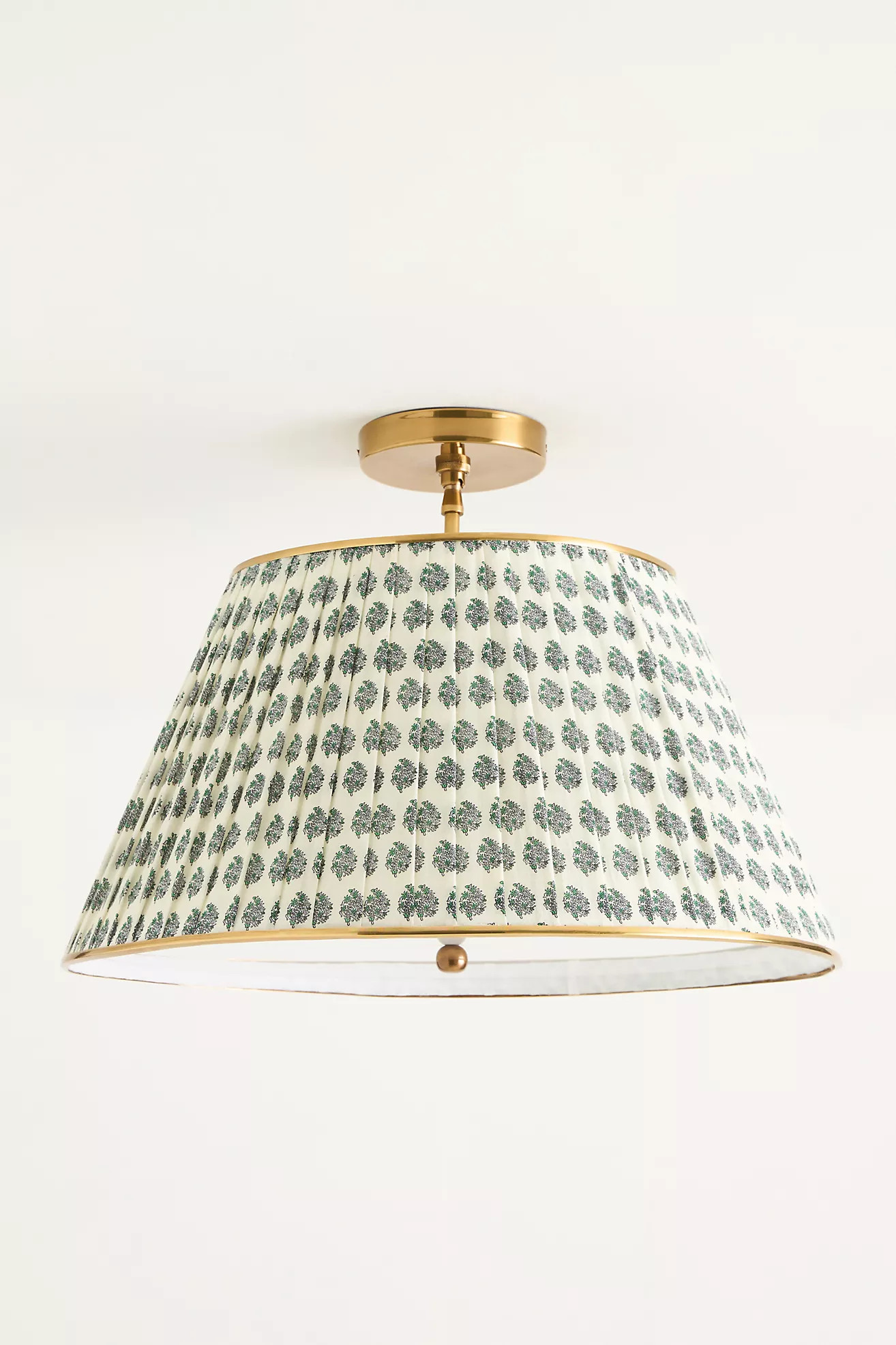 Lee Brass 24" Ruched Printed Semi-Flush Mount Pendant Light | Anthropologie (US)