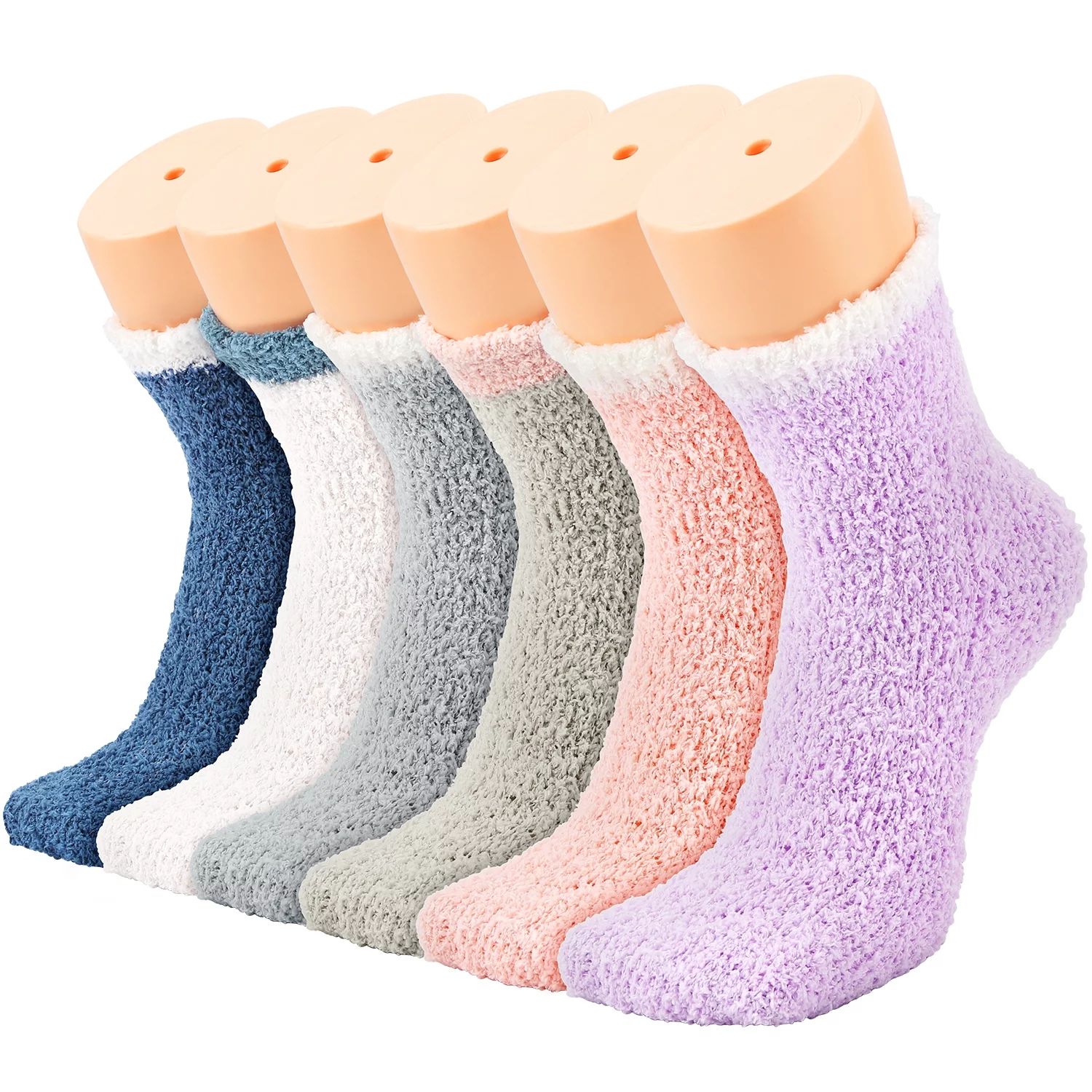 Ayieyill Fuzzy Socks for Women, 6 Pairs Plush Slipper Socks Women, Warm Soft Fluffy Socks Thick C... | Walmart (US)
