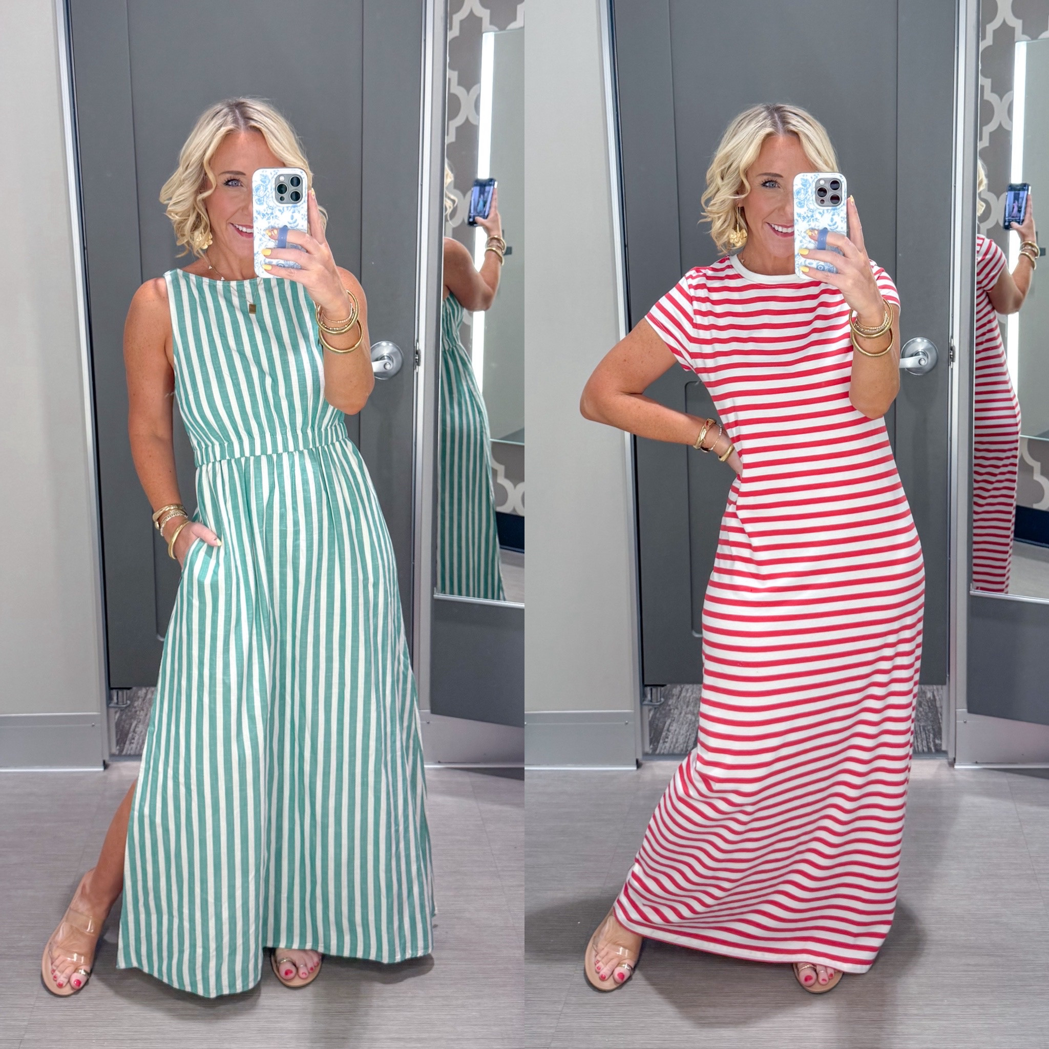 Target - 8 new summer dresses -
1. Green striped maxi - size small - more of an open back (needs strapless bra). So cute & has pockets. 
2. Red striped t-shirt maxi ** wearing a medium! So soft, stretchy and comfortable!! Slightly long on me  

#LTKFindsUnder50 #LTKOver40 #LTKSeasonal