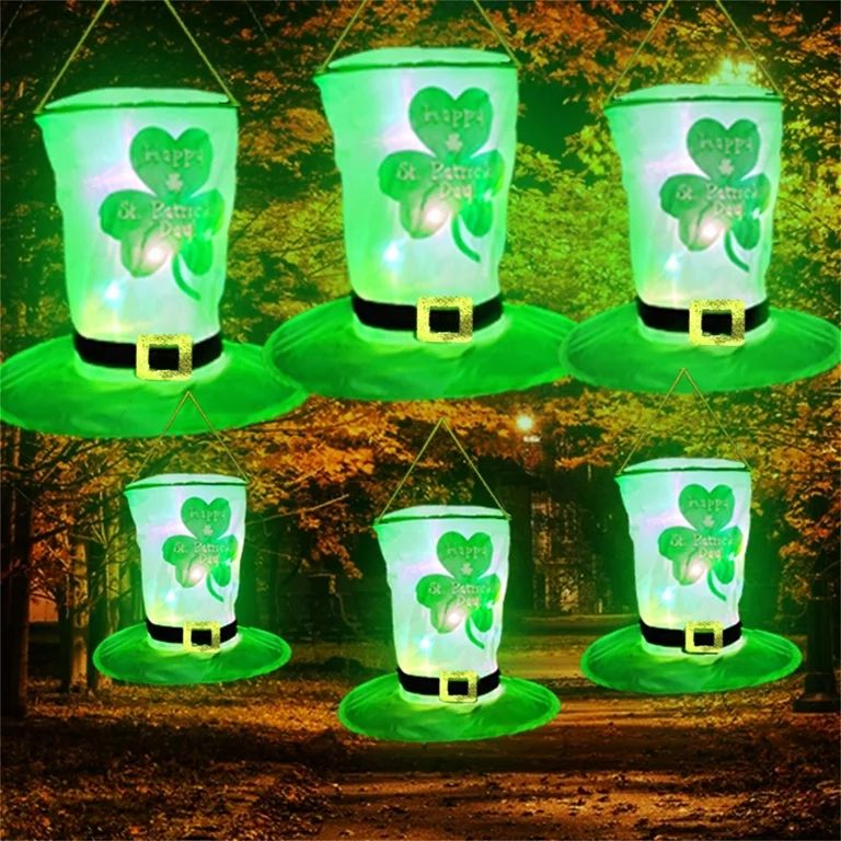 PoypyozzZ Green Shamrock Hat Irish Festival Party Cap St. Patricks Day Tophat Creative Headdress ... | Walmart (US)