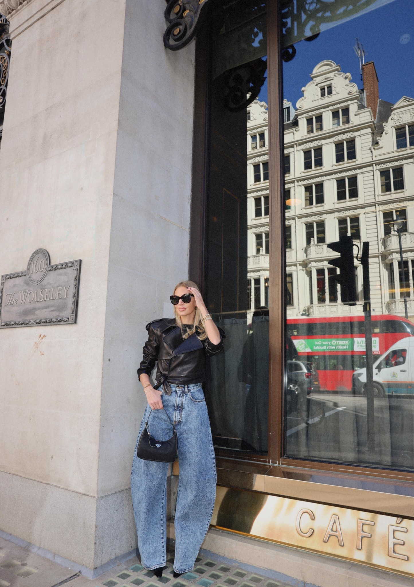 Alaia jeans leather jacket 