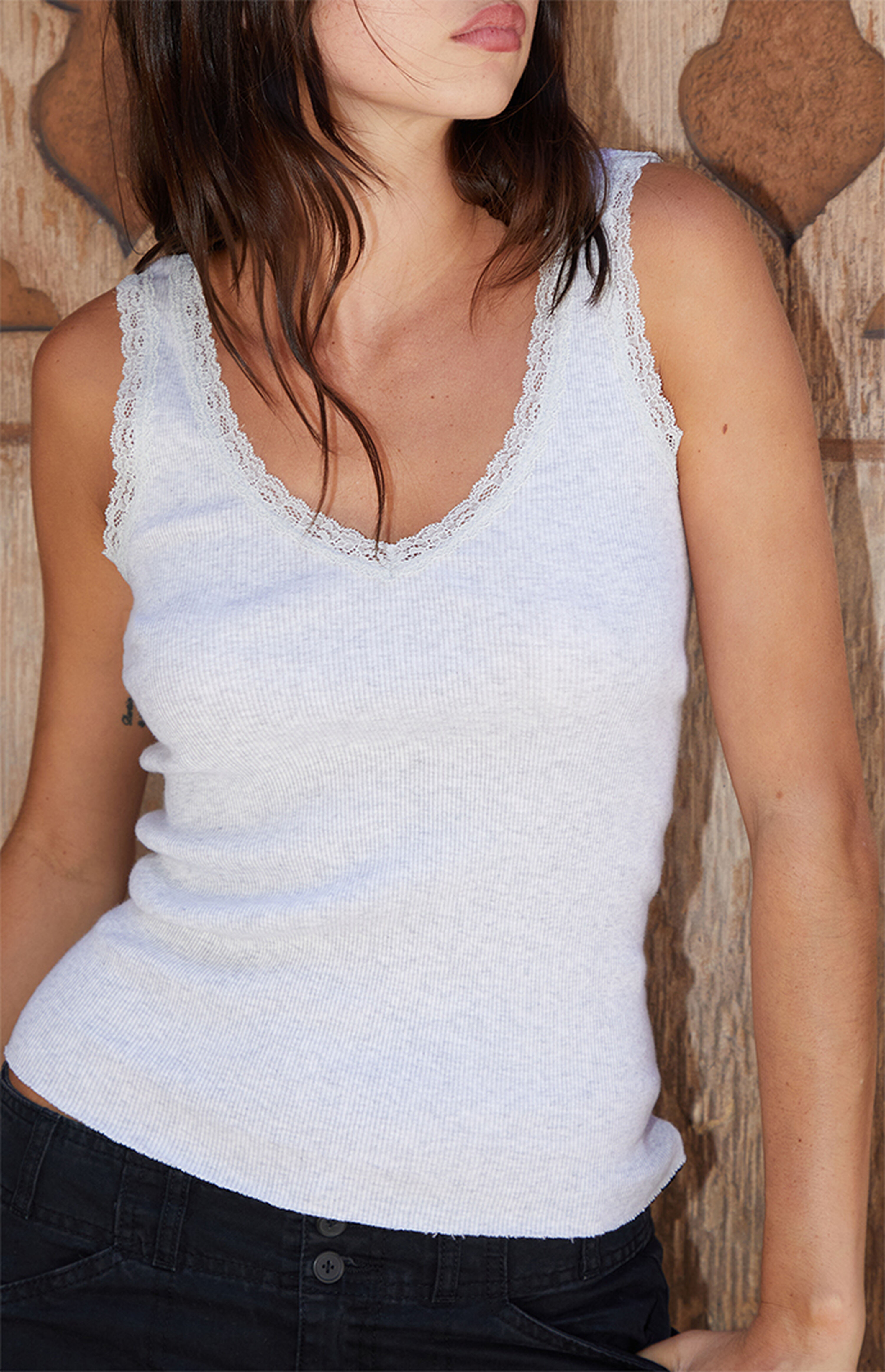 John Galt Ronnie Lace Trim Tank Top | PacSun