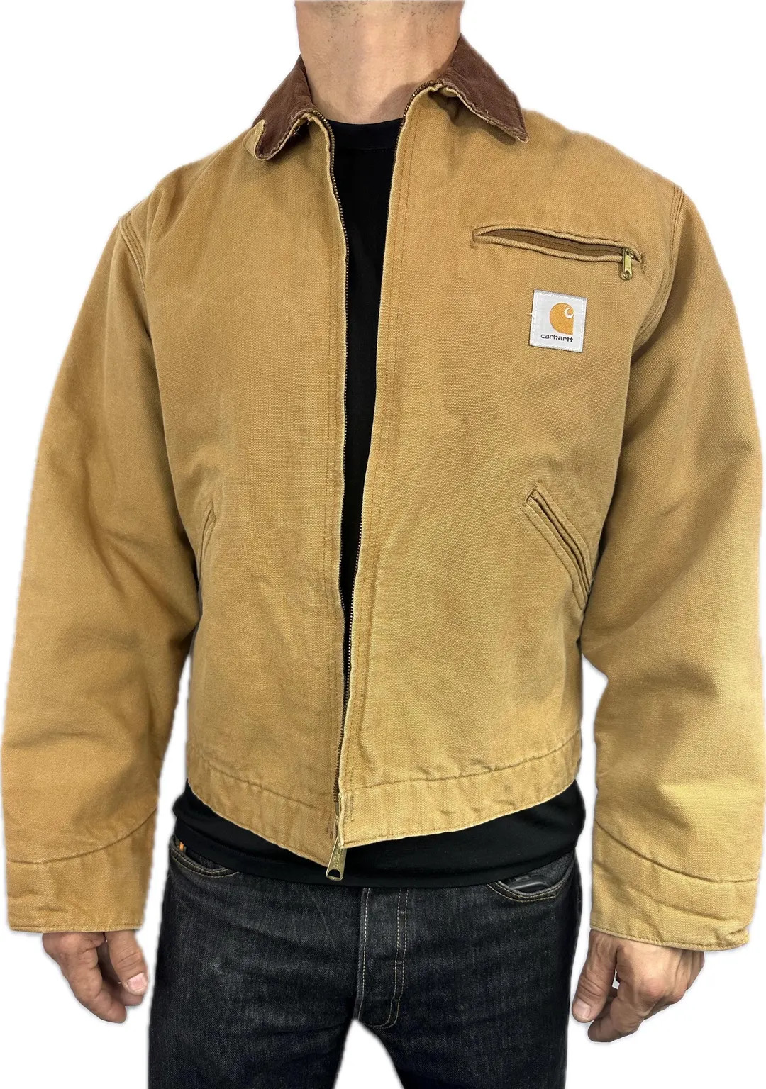 Vintage Tan Carhartt Work Jacket Coat Zip Up Plaid Lined Men's Size Medium Regular | Etsy (US)