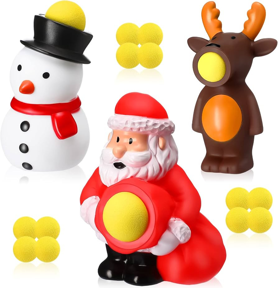Vinsot 3 Pcs Christmas Toys Shooter Ball with 15 Shoot Foam Balls Christmas up to 20 Feet Santa S... | Amazon (US)