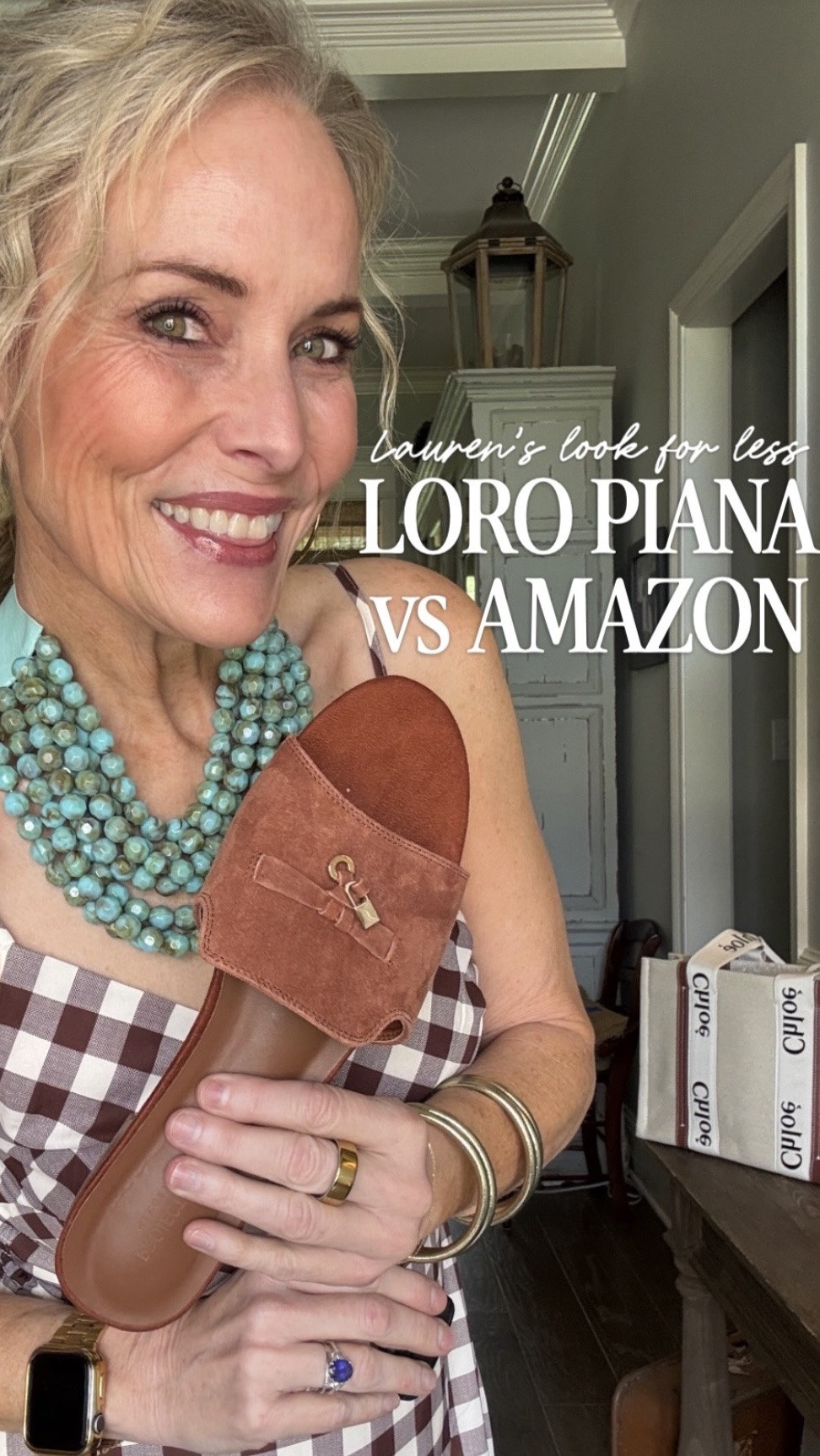 I saw these Loro Piana sandals and immediately loved them. The suede, the simple elegant design, the rich neutral color, the effortless coastal grandmother meets quiet luxury look… all of it. Then I saw they were $940. 😵‍💫

So of course I went searching for a look for less because y’all know that is one of my favorite things to do. And honestly, these Amazon sandals are VERY close. Same elevated summer style feel, same chic slip-on sandal look, same easy outfit piece you can wear with linen pants, denim, white dresses, matching sets, vacation outfits, resort wear, casual everyday outfits… all without the designer price tag.

This is exactly the kind of piece I love finding because it gives that polished, expensive-looking outfit feel while still being practical for real life.

And if I’m choosing where to spend $940… it’s probably not going to be on sandals I’m wearing to dinner at the beach and to the grocery store 😂

Tell me which pair you’d choose because I already know this group is going to have opinions 👇🏼

#midlifestyle #lookforless #designerinspired #founditonamazon #getyourcolonoscopy

#LTKOver40 #LTKdayinmylife #LTKootd