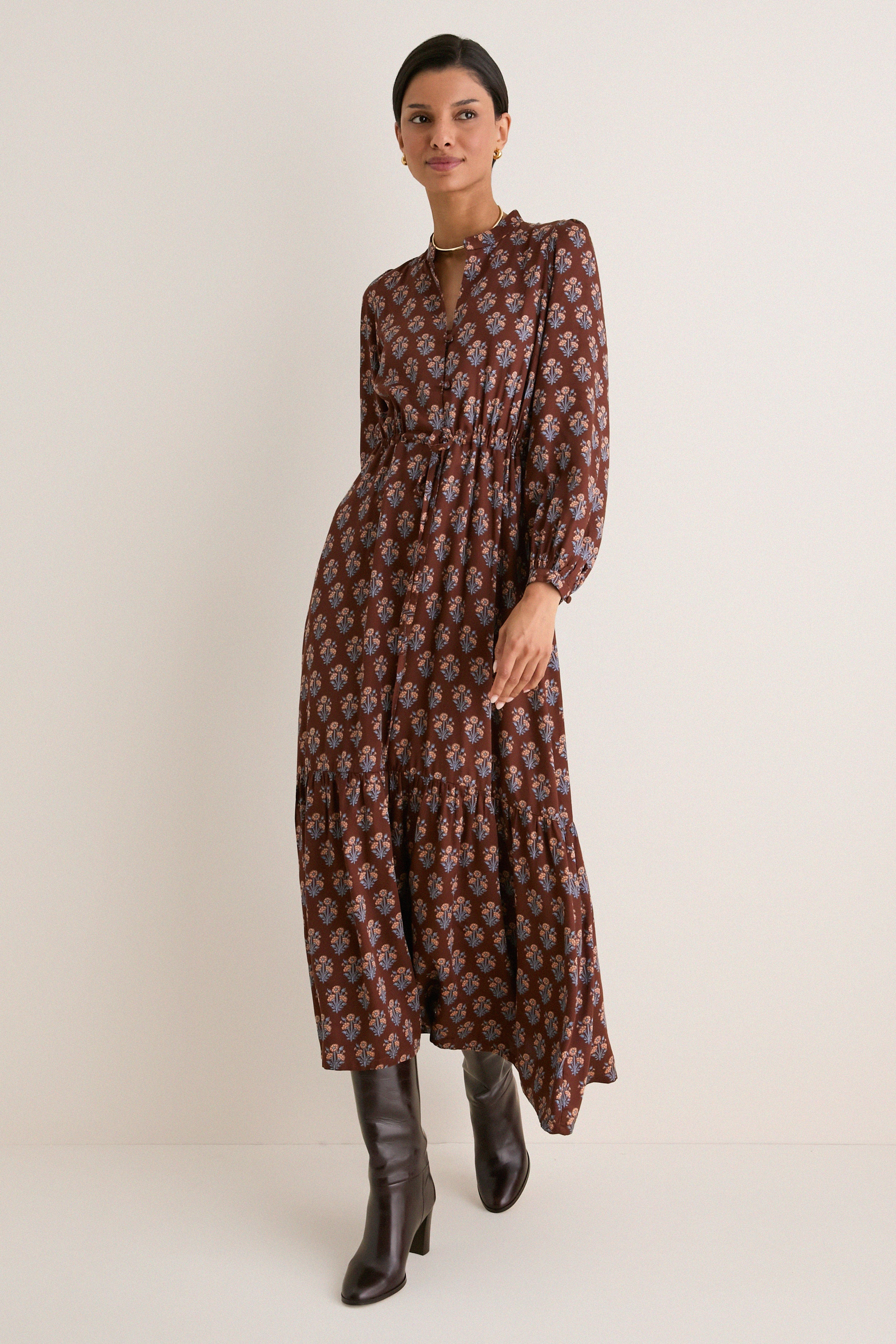 Library Flowers Cocoa Frances 3 Dress | Tuckernuck (US)