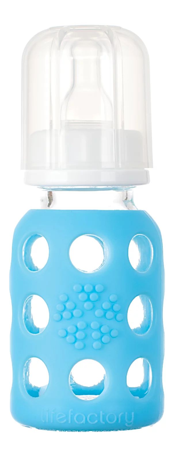 Lifefactory Glass Baby Bottle with Silicone Sleeve, 4 oz, Sky Blue, 1 ea | Walmart (US)