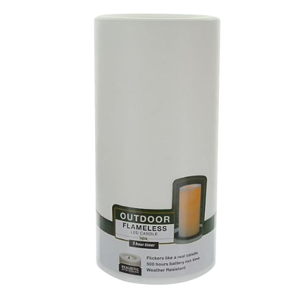 Outdoor Flameless LED Pillar Candle 4""x8"" - Paradise Garden | Target