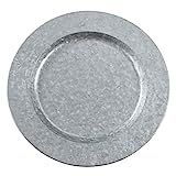 SARO LIFESTYLE CH374.S13R Sousplat Collection Polished Galvanized Charger Plates (Set of 4), 13", Si | Amazon (US)