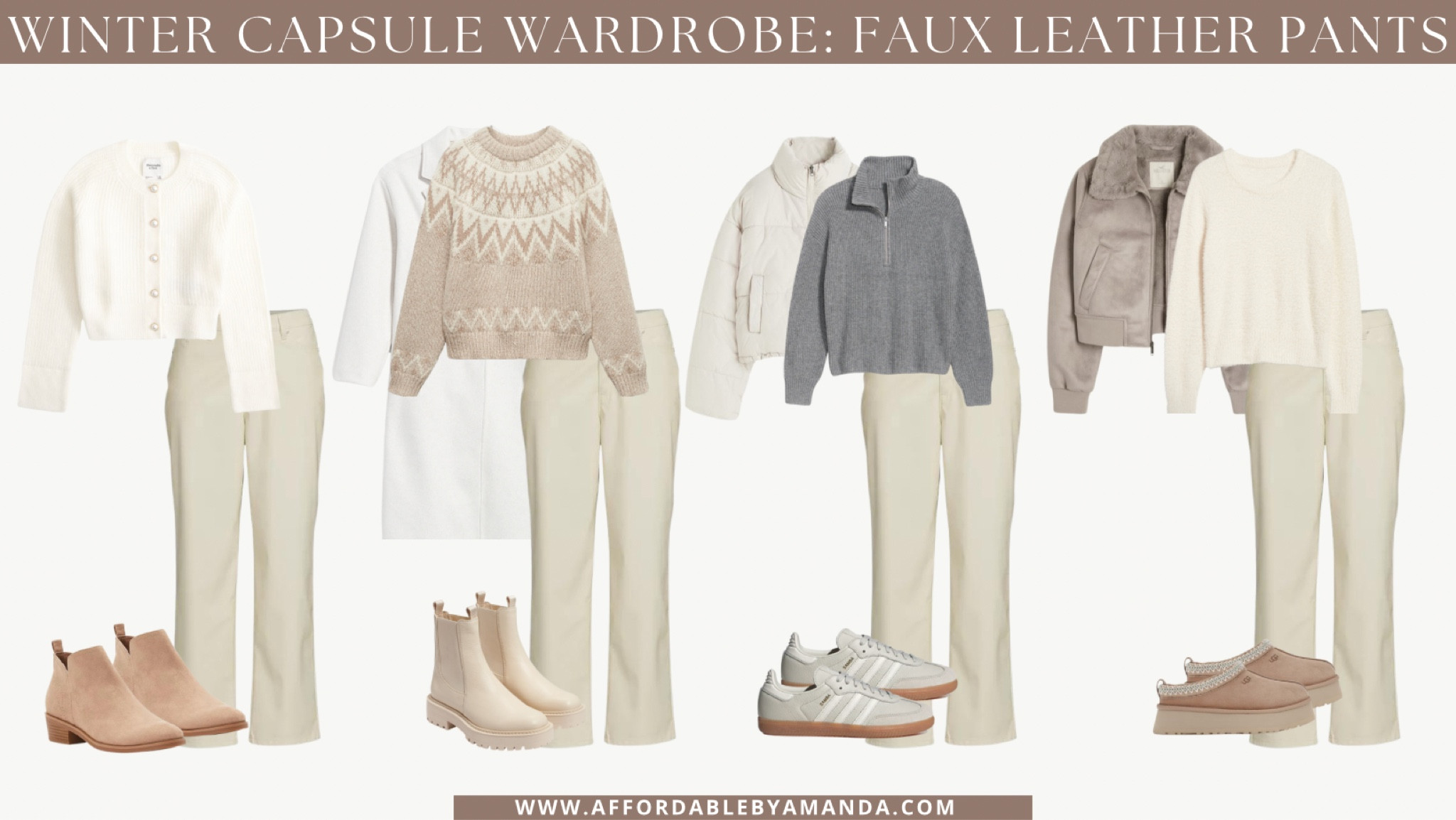 How to style faux leather pants for the winter season 

#LTKfindsunder50 #LTKsalealert #LTKSeasonal