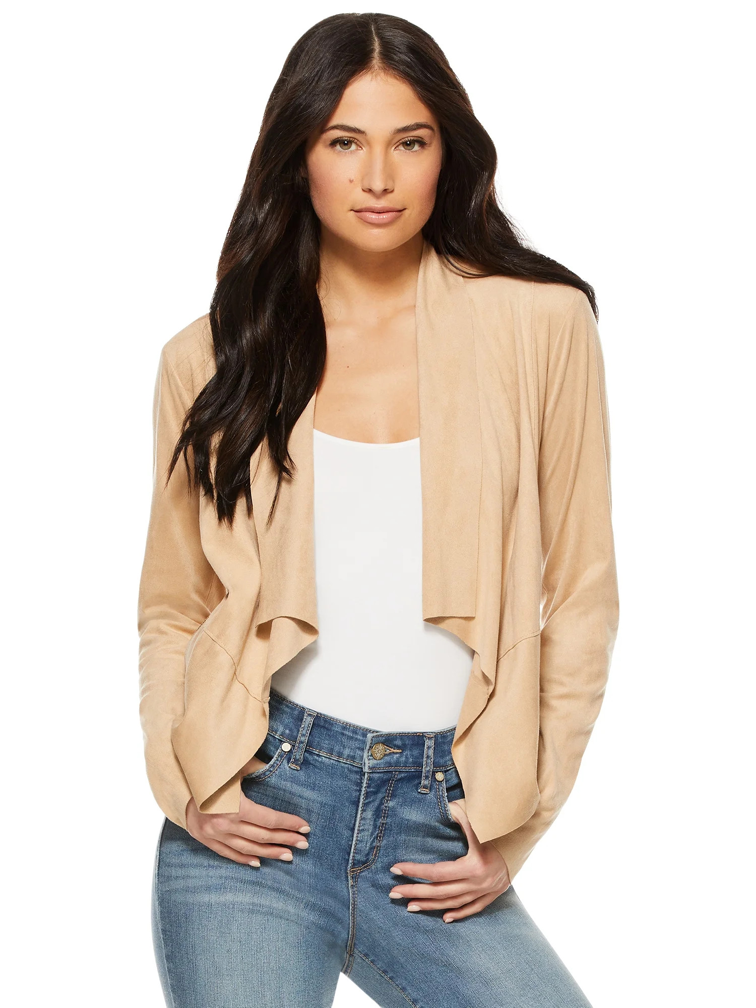 Sofia Jeans by Sofia Vergara Women's Faux Suede Moto Jacket - Walmart.com | Walmart (US)