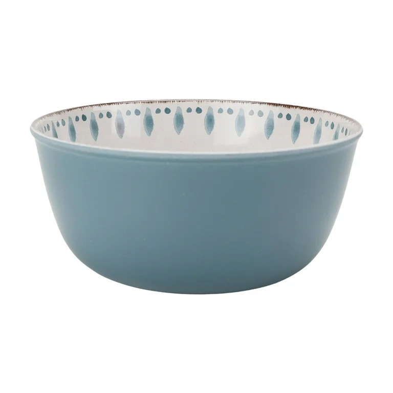 Better Homes & Gardens 12-Piece Bamboo Melamine Dinnerware Set, Blue | Walmart (US)