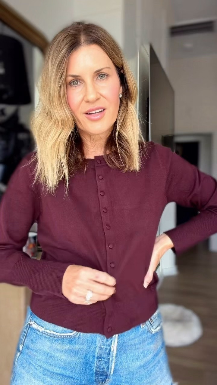 Wearing a size small in this cute Target cardigan in the color burgundy

#LTKOver40