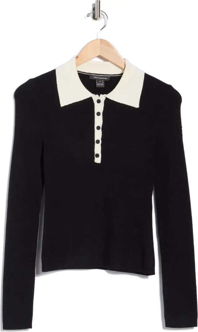 French Connection Contrast Collar Polo Sweater | Nordstromrack | Nordstrom Rack