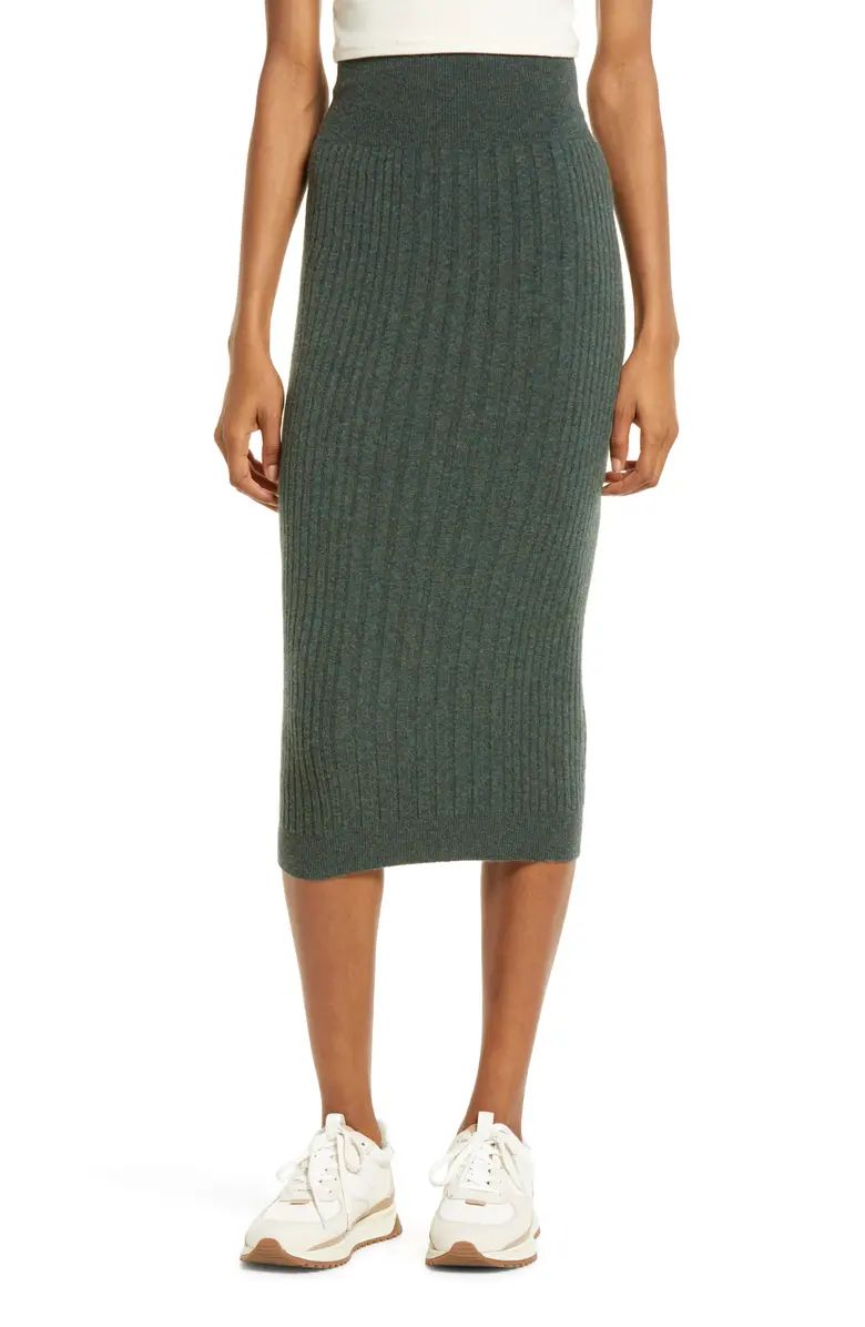 Enya Ribbed Wool Blend Skirt | Nordstrom