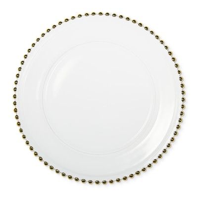 Gold Beaded Edge Glass Chargers | Williams-Sonoma