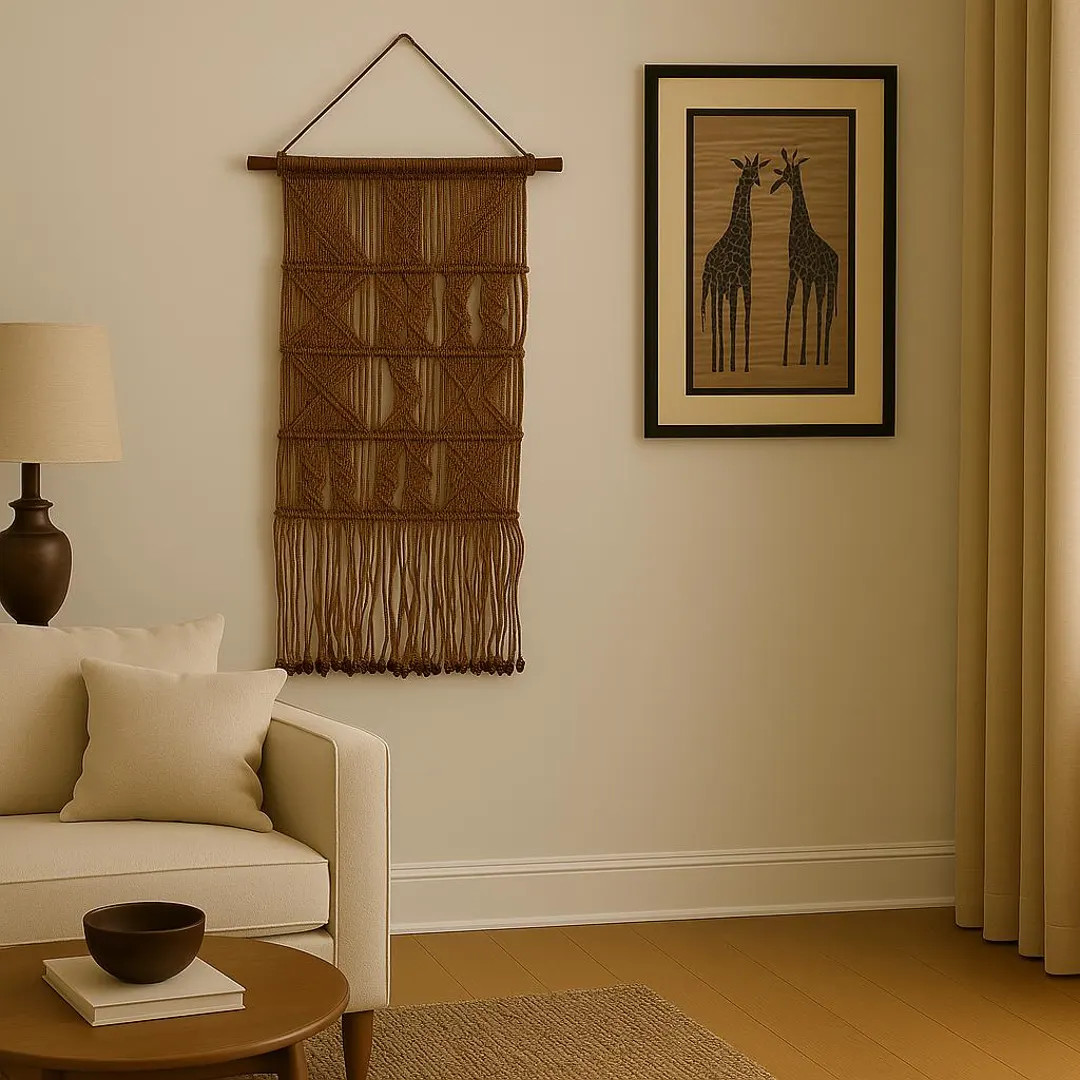Vintage Boho Macrame Wall Hanging Decor., 35" Tall - Etsy | Etsy (US)